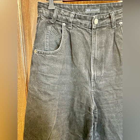 Zara black barrel style jeans women size 6 - Picture 3 of 6
